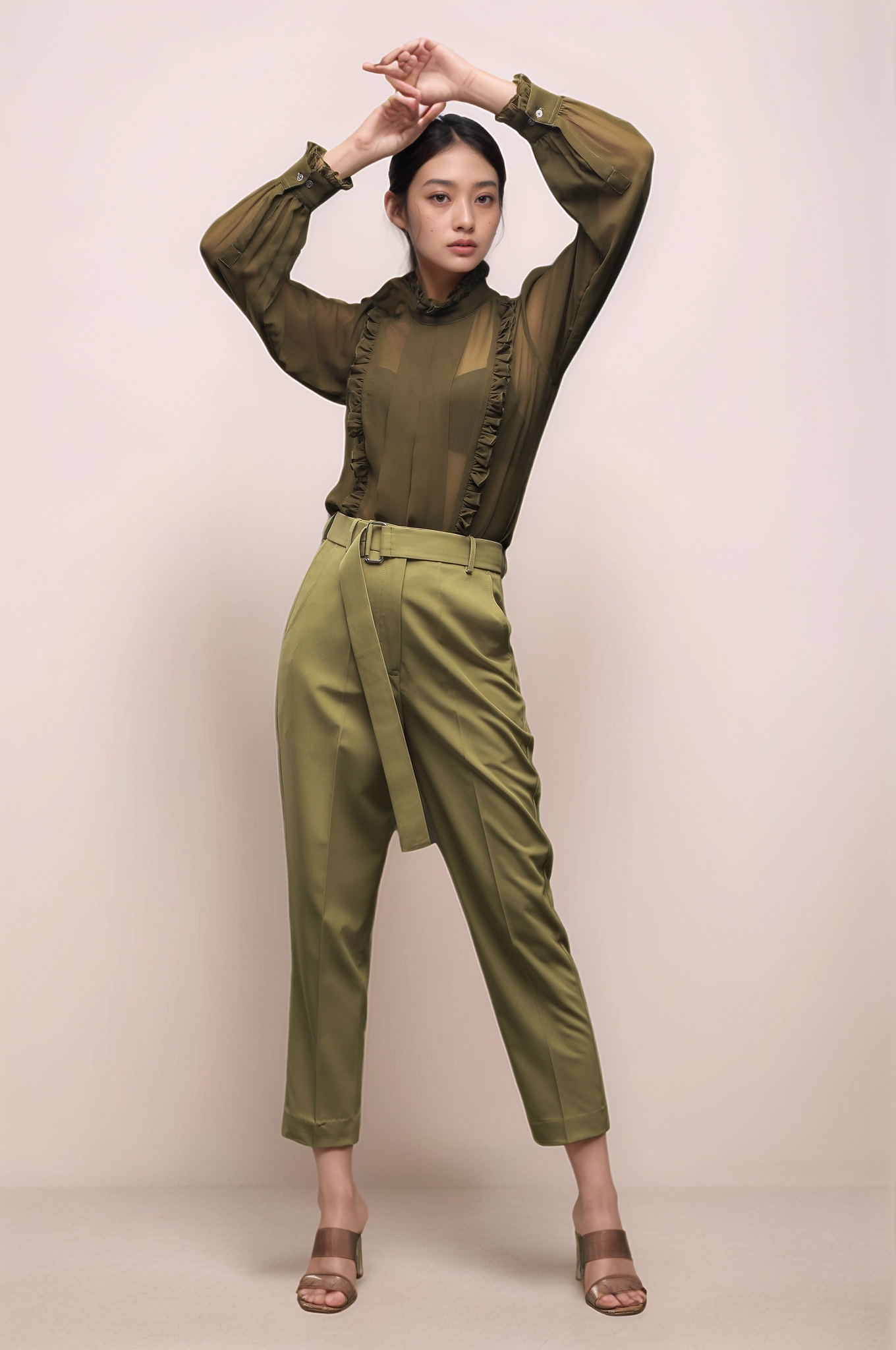 Sage Khaki Cropped Pant