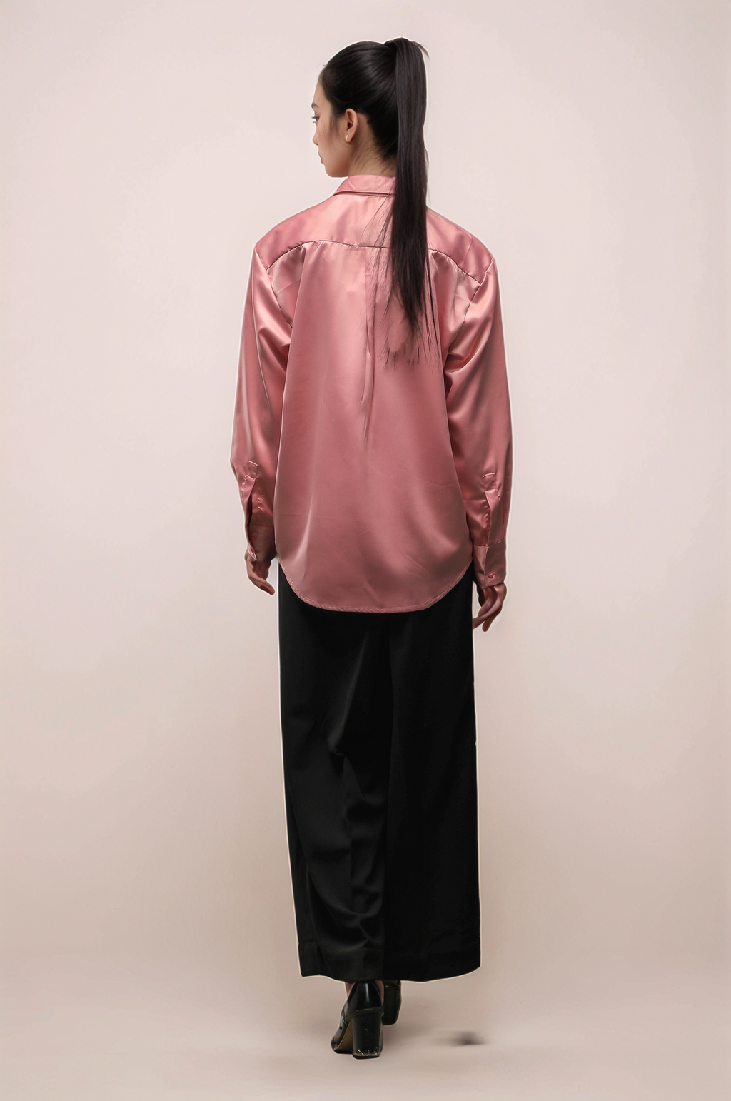 Pink Satin Shirt