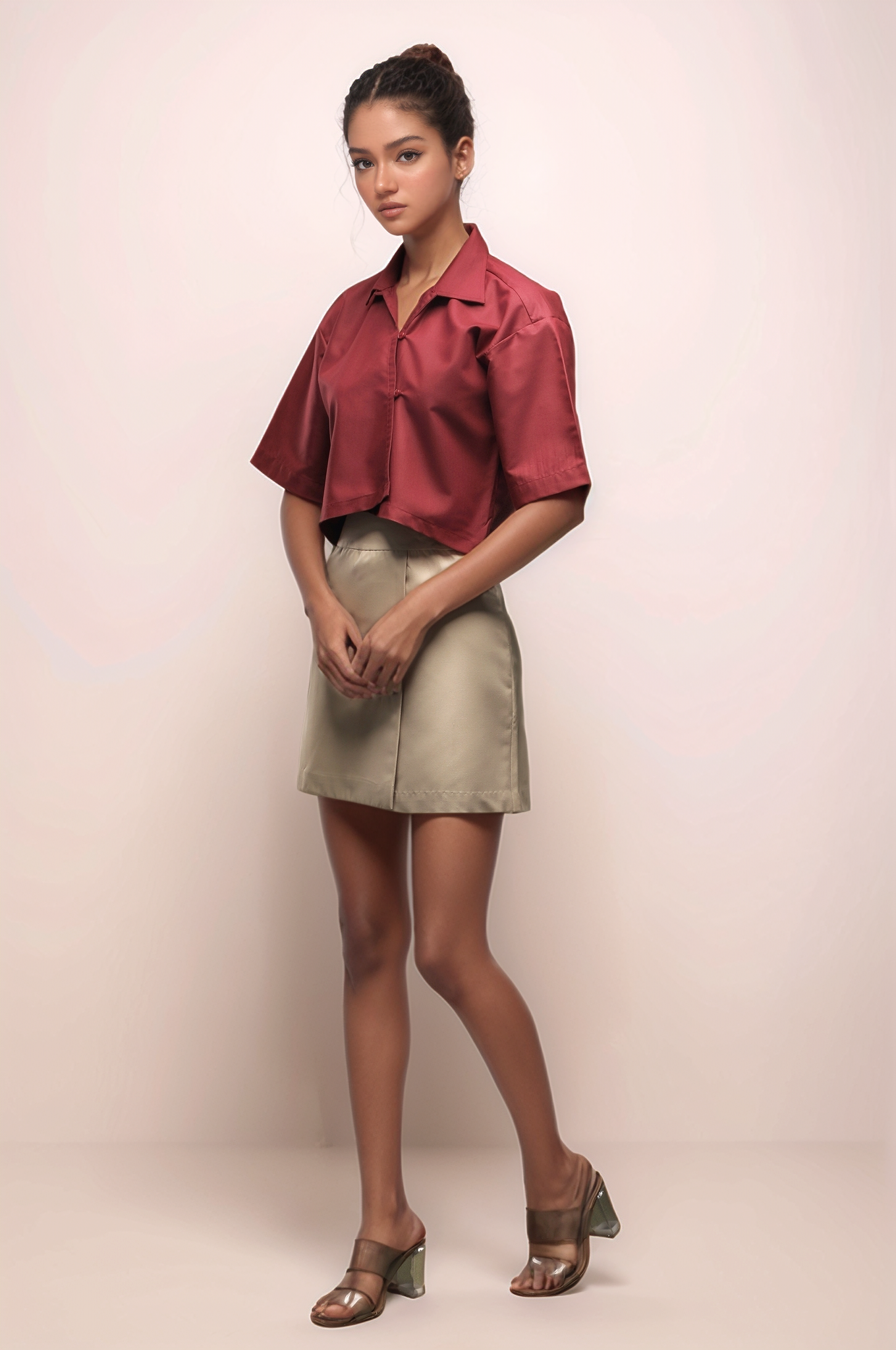 Beige Short Skirt