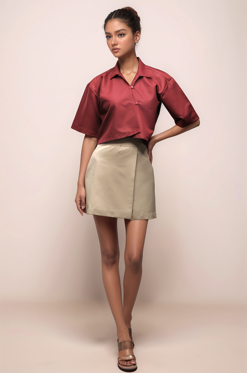 Beige Short Skirt