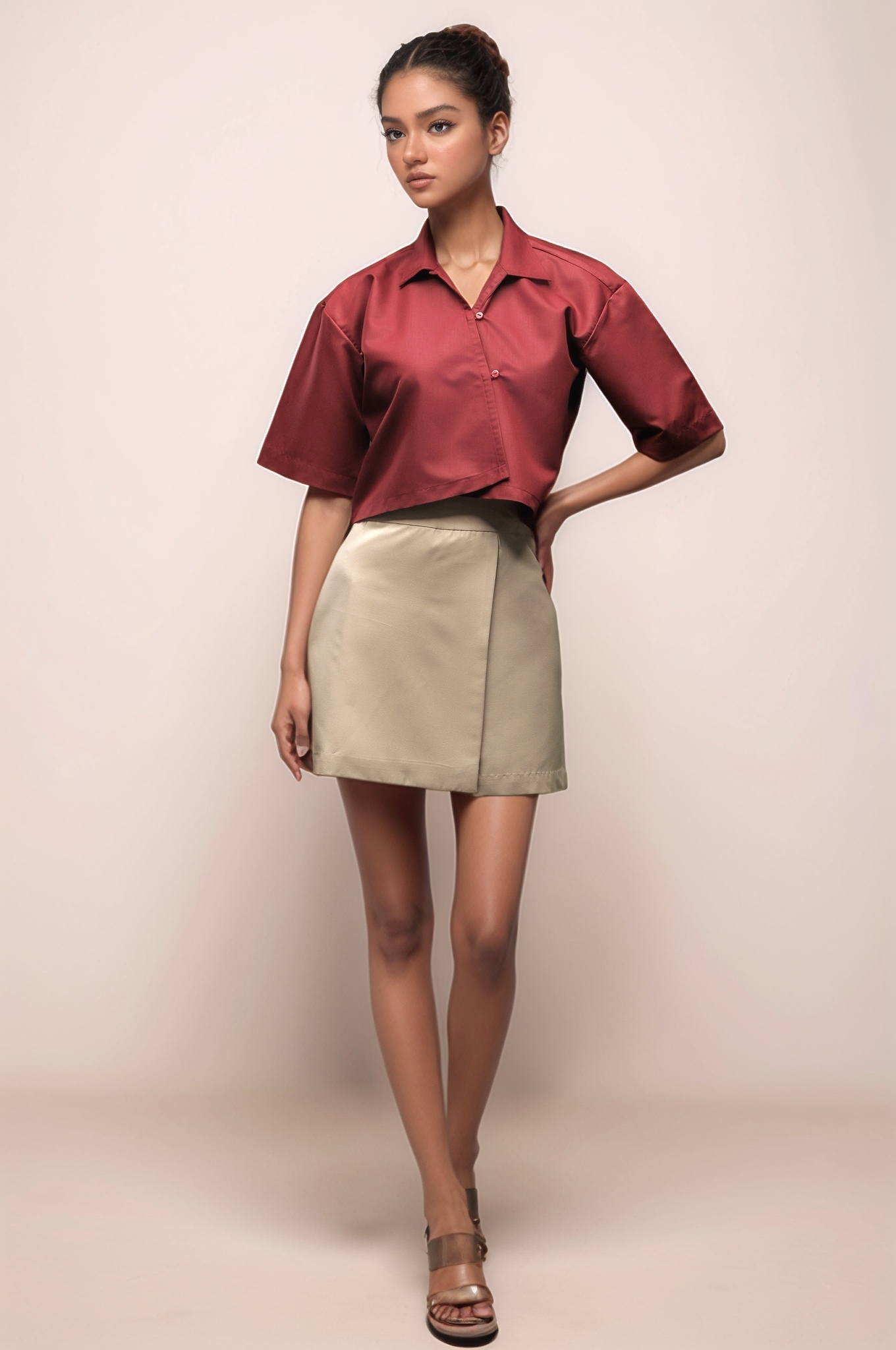 Beige Short Skirt