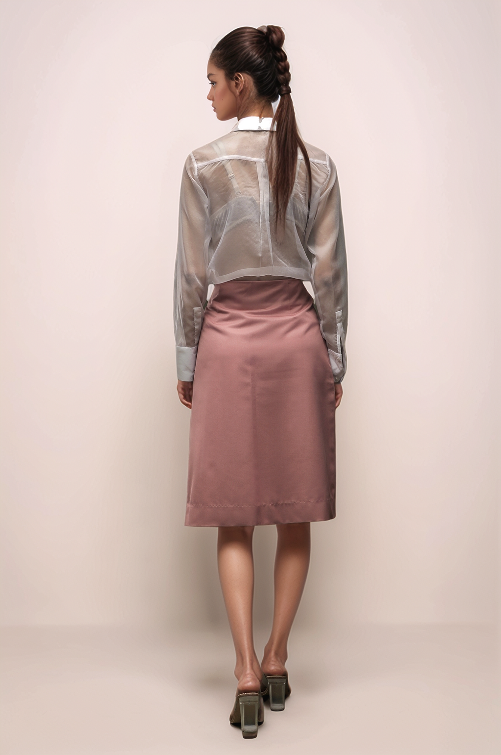 Pink Side Pleated Skirt