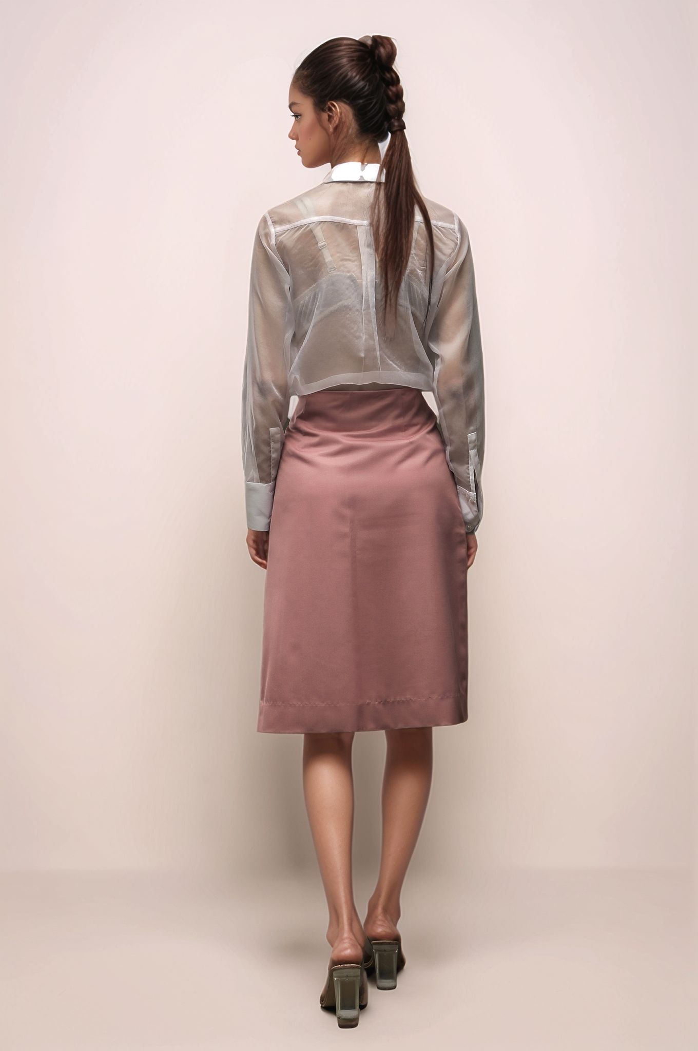 Pink Side Pleated Skirt