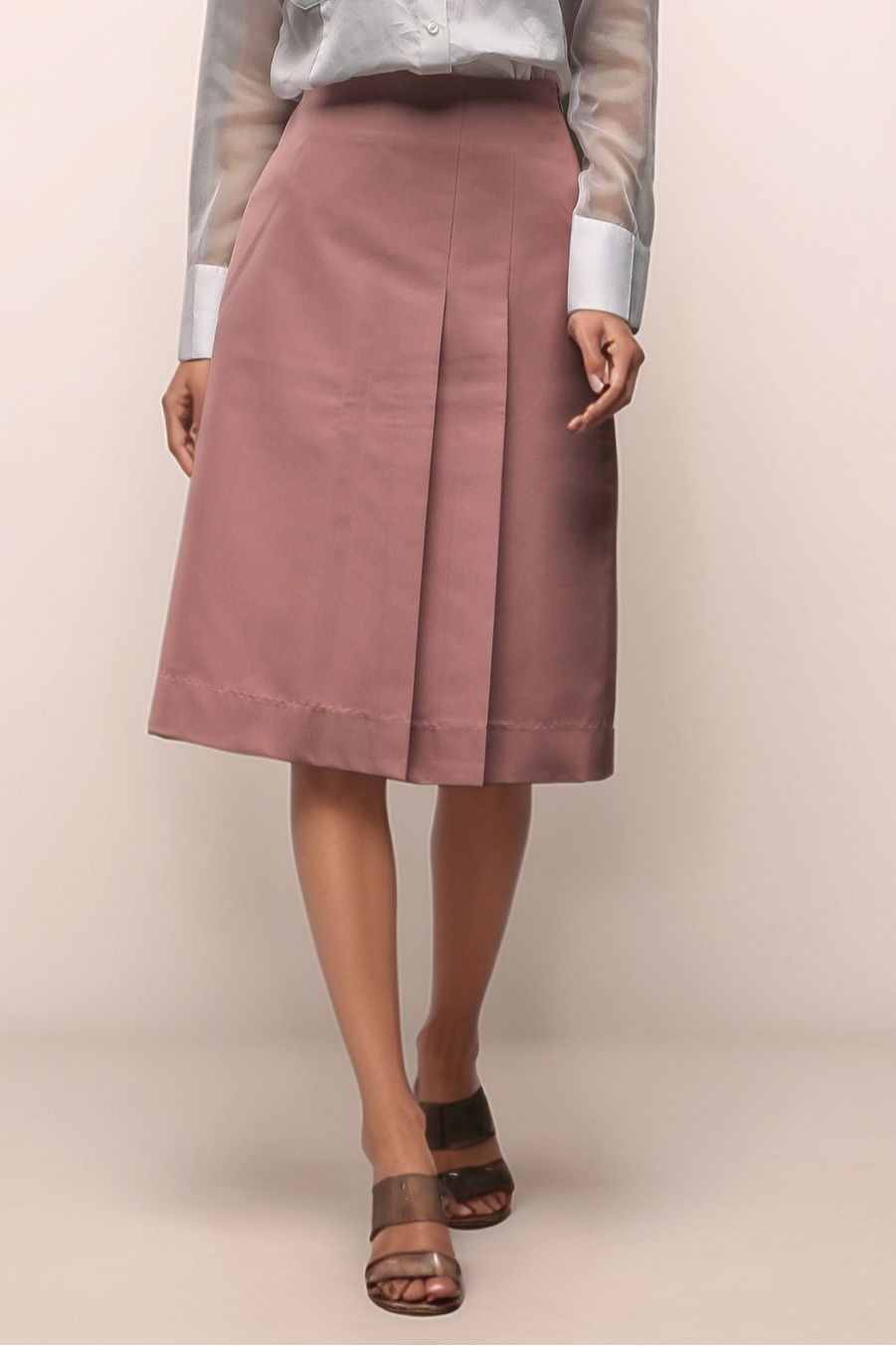 Pink Side Pleated Skirt