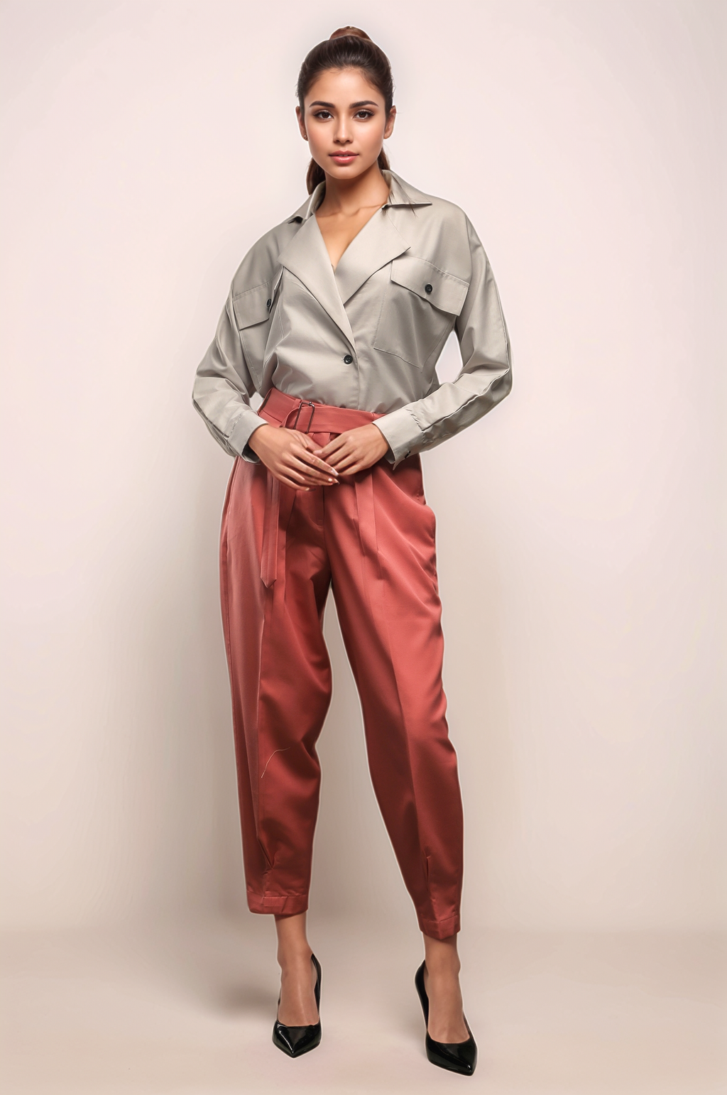 Peach Cropped Pant