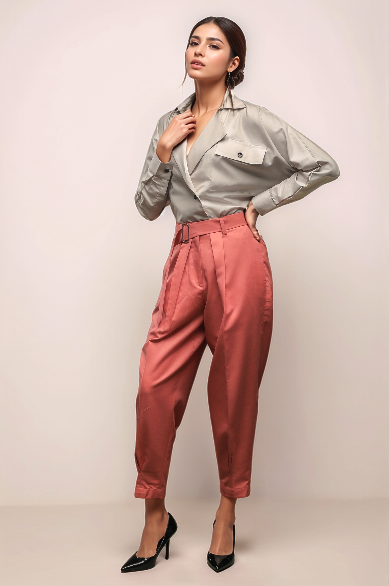 Peach Cropped Pant