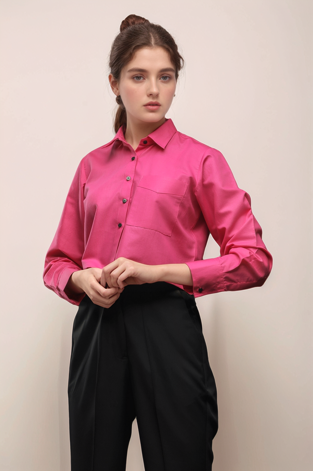 Pink Cropped Shirt