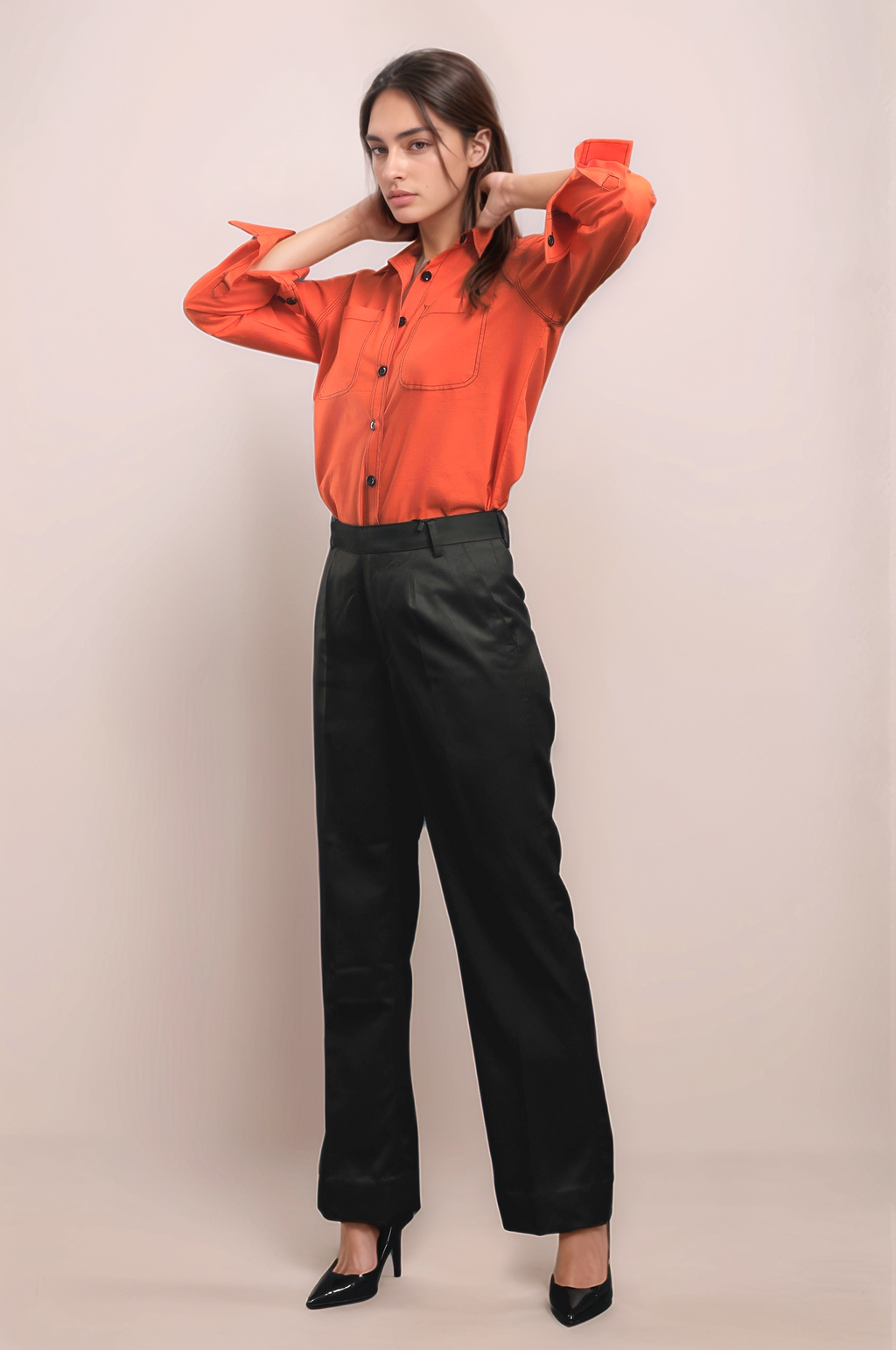 Orange Cotton Shirt