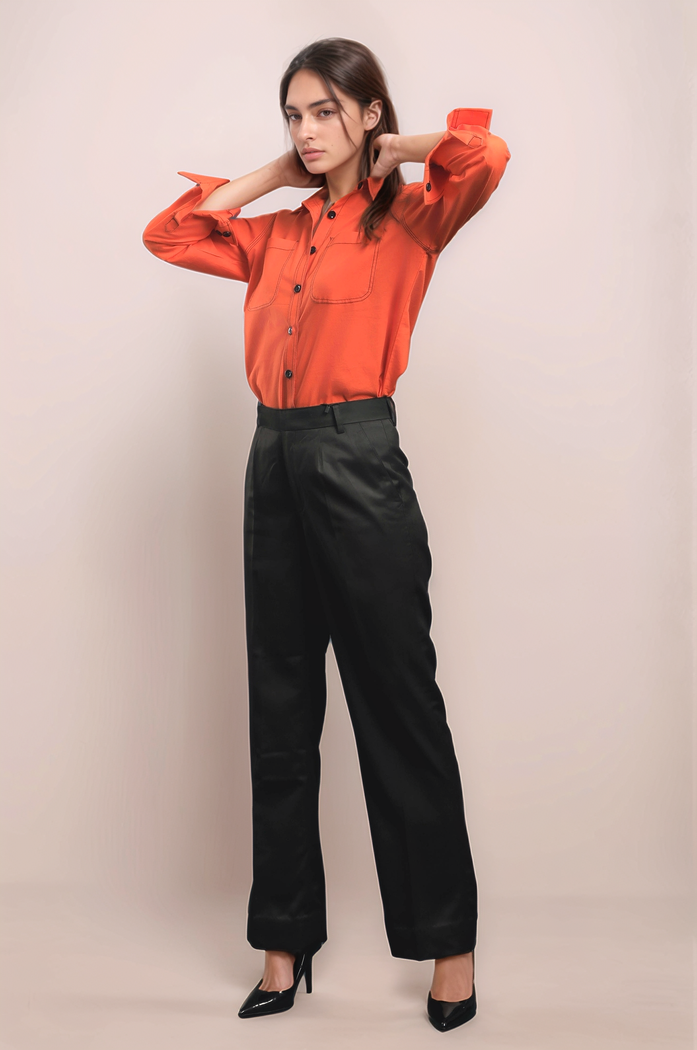 Orange Cotton Shirt