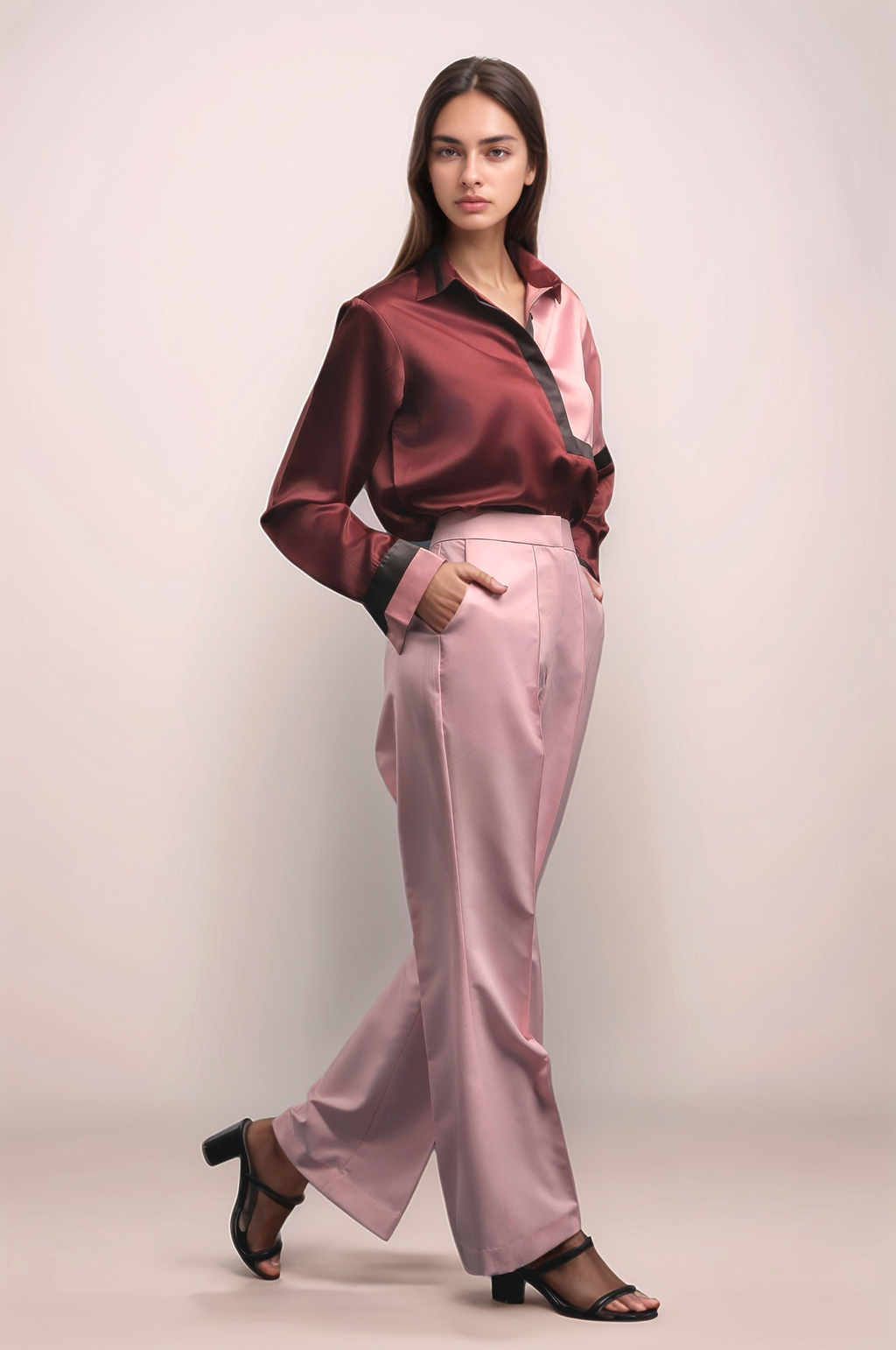 Pink Bellbottom Trouser