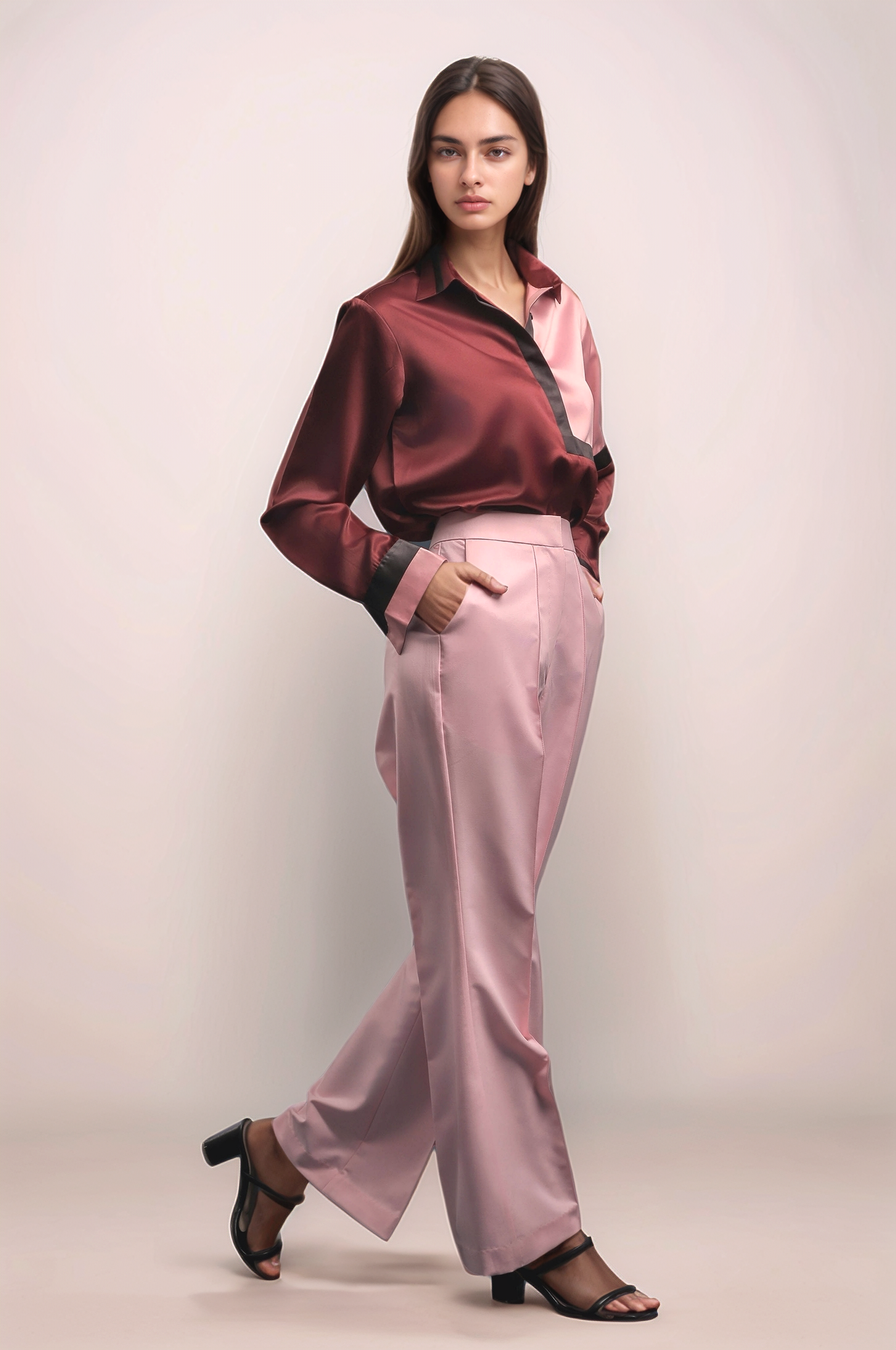 Pink Bellbottom Trouser