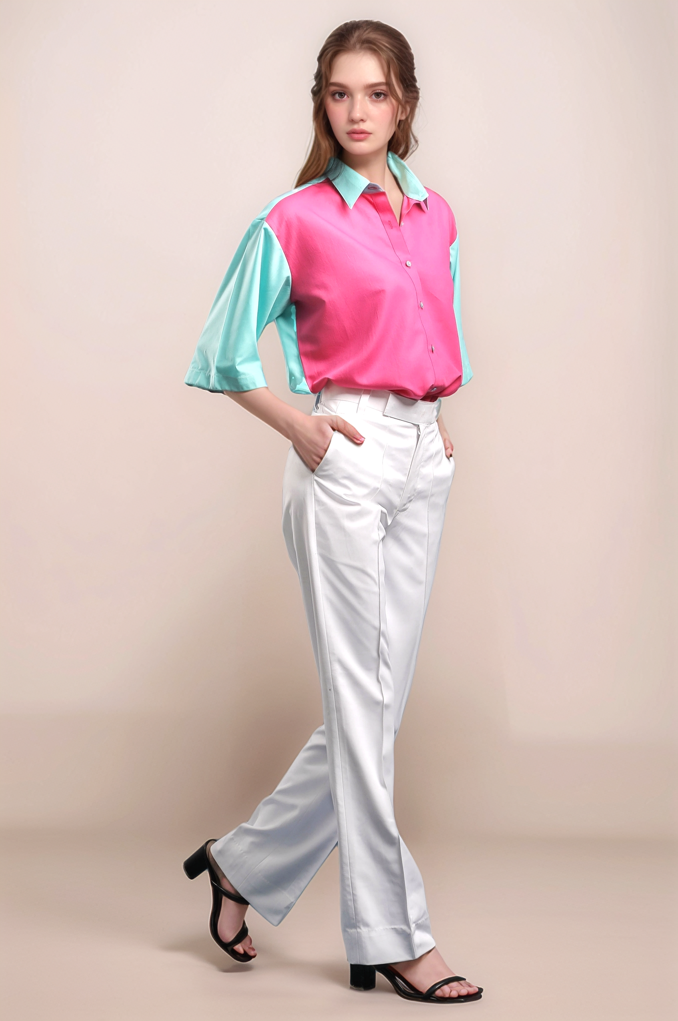 Pink Dual Colour Shirt