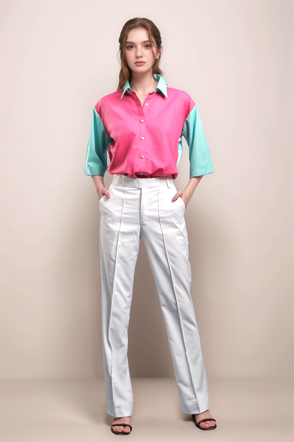Pink Dual Colour Shirt
