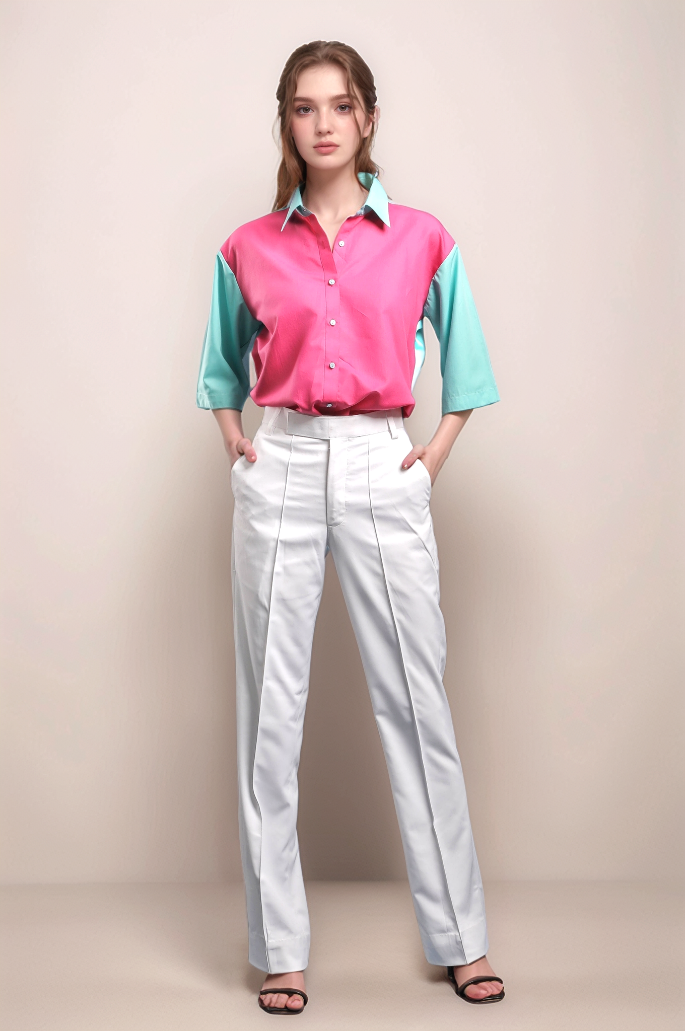 Pink Dual Colour Shirt