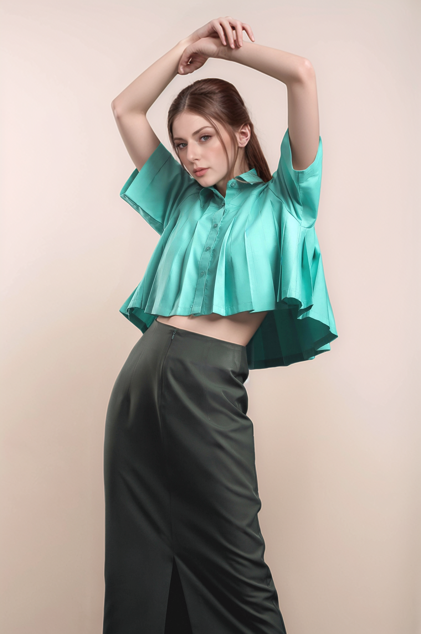 Dark Green Pencil Skirt