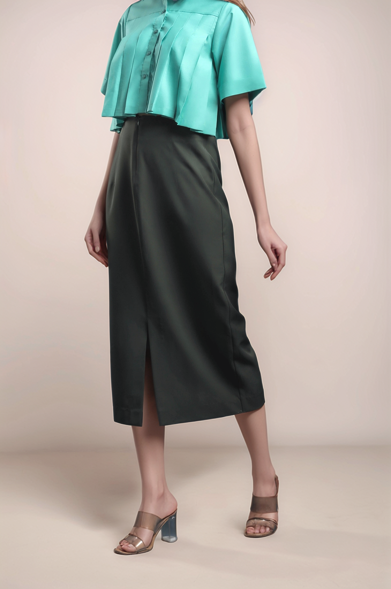 Dark Green Pencil Skirt