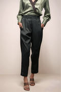 Dark Green Double Pleated Trouser