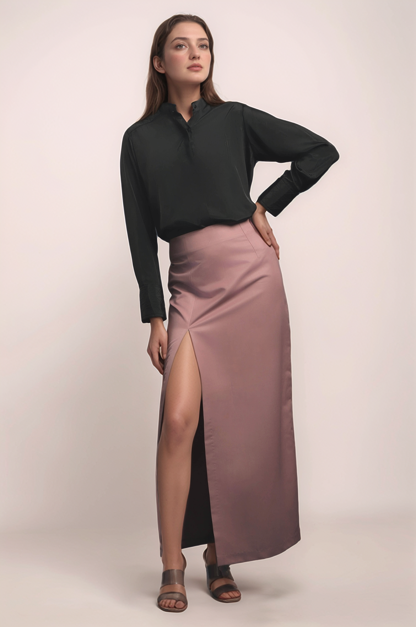 Onion Pink Straight Skirt