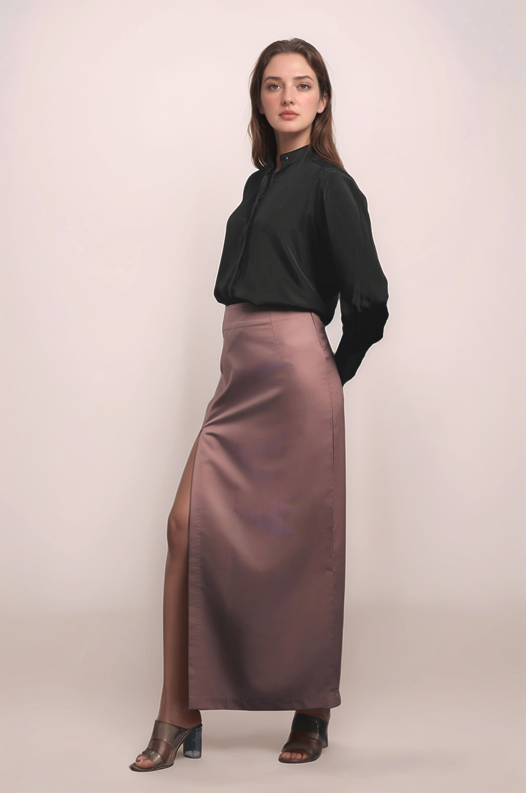 Onion Pink Straight Skirt