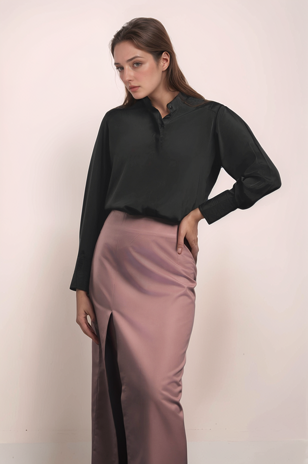 Onion Pink Straight Skirt