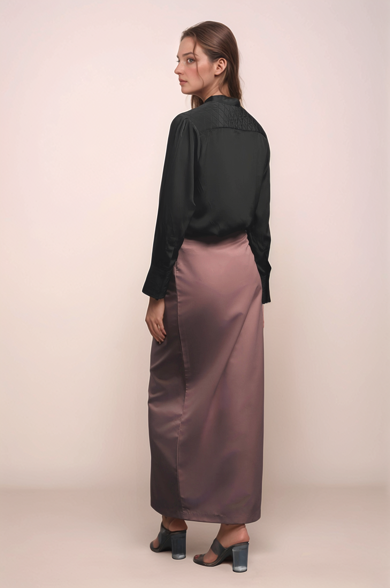 Onion Pink Straight Skirt