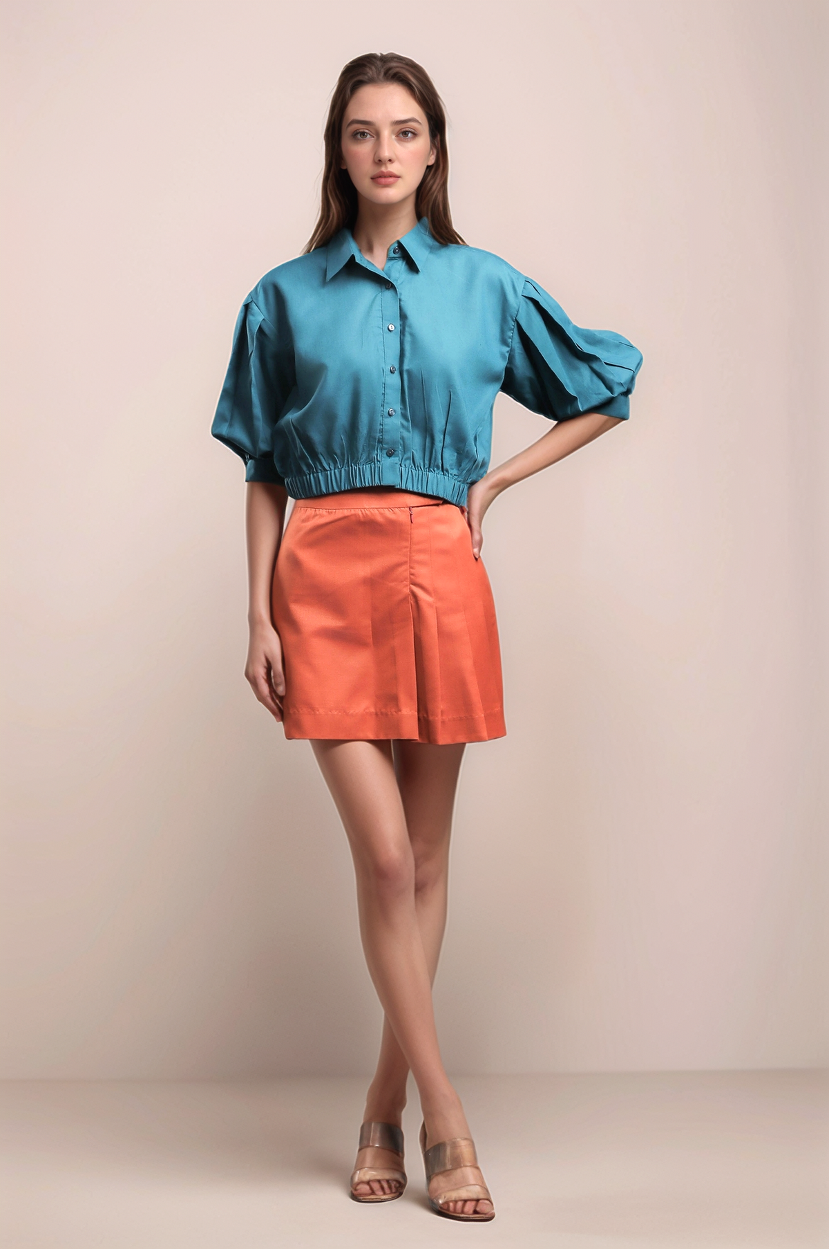 Rama Blue Crop Shirt