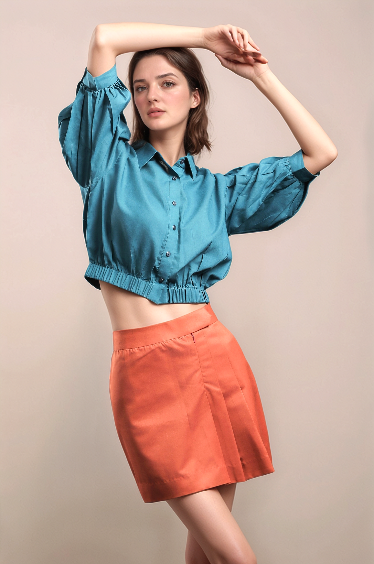 Rama Blue Crop Shirt