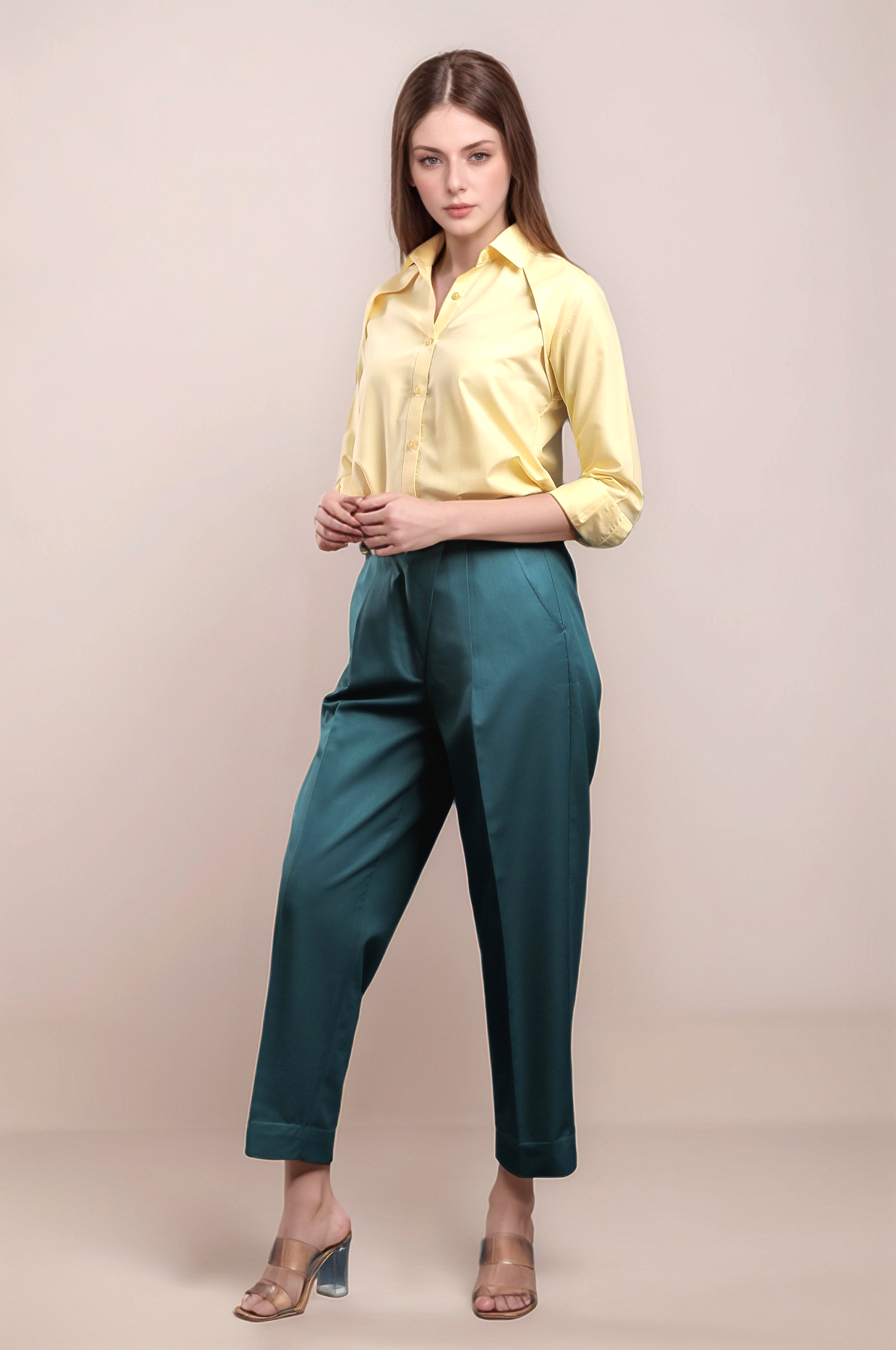 Teal Blue Baggy Pant