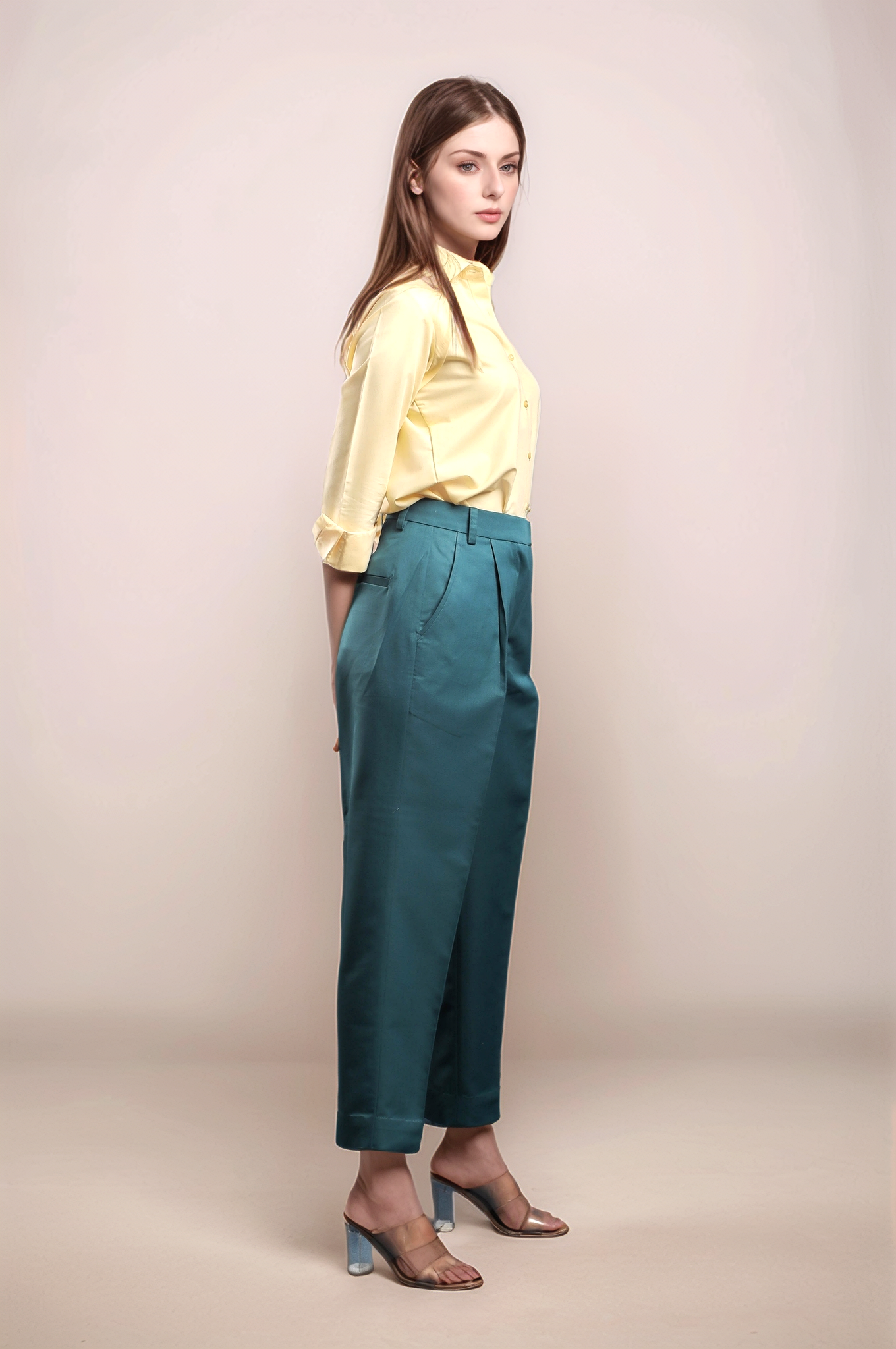 Teal Blue Baggy Pant