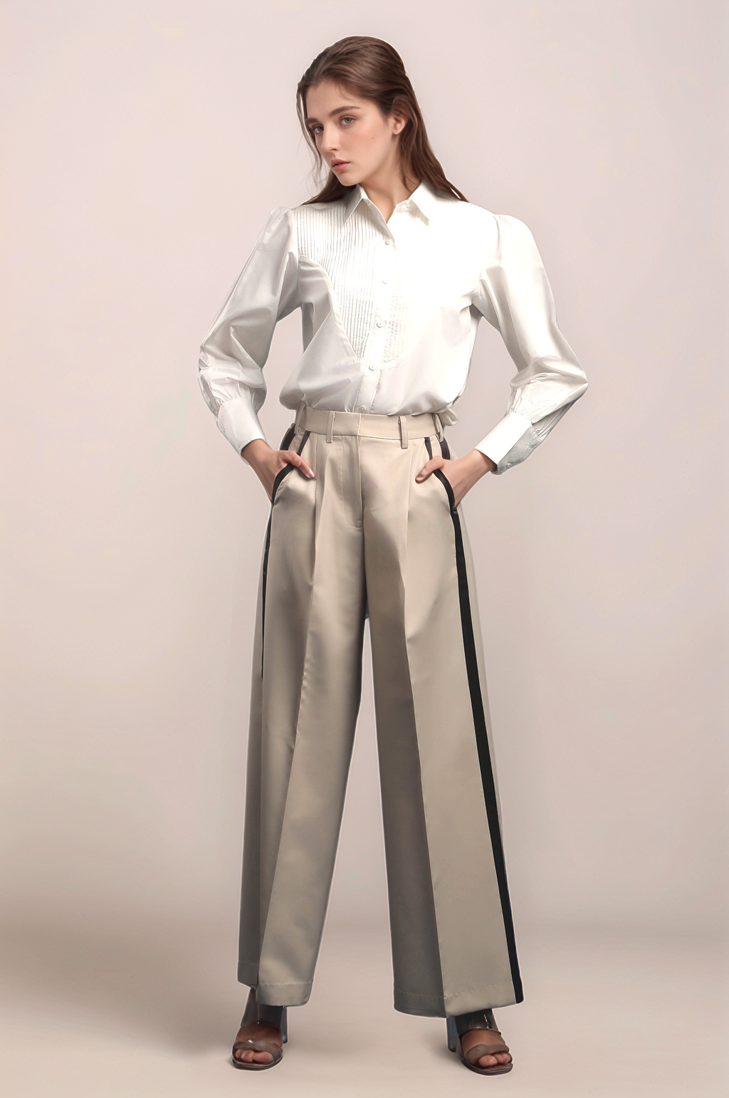 White Tuxedo Yoke Shirt