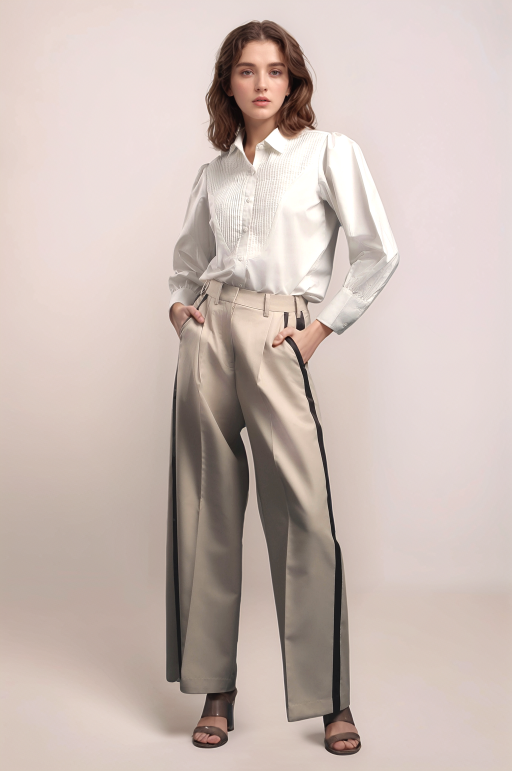 White Tuxedo Yoke Shirt