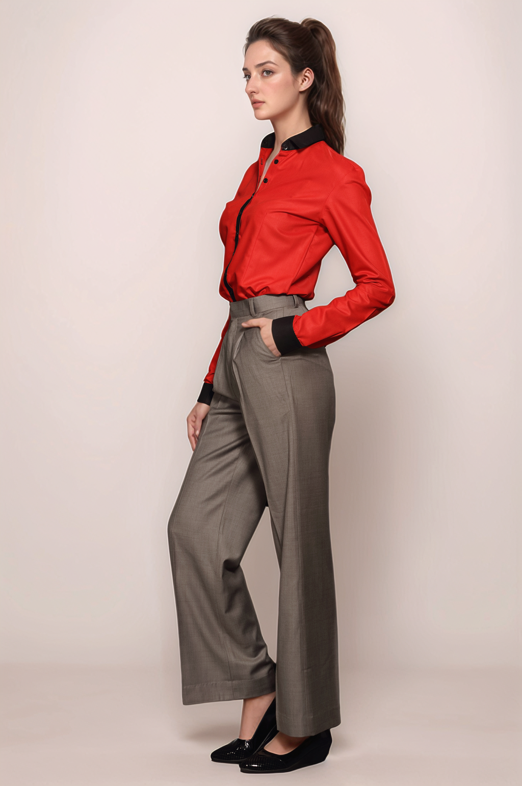 Red Classy Women Shirt