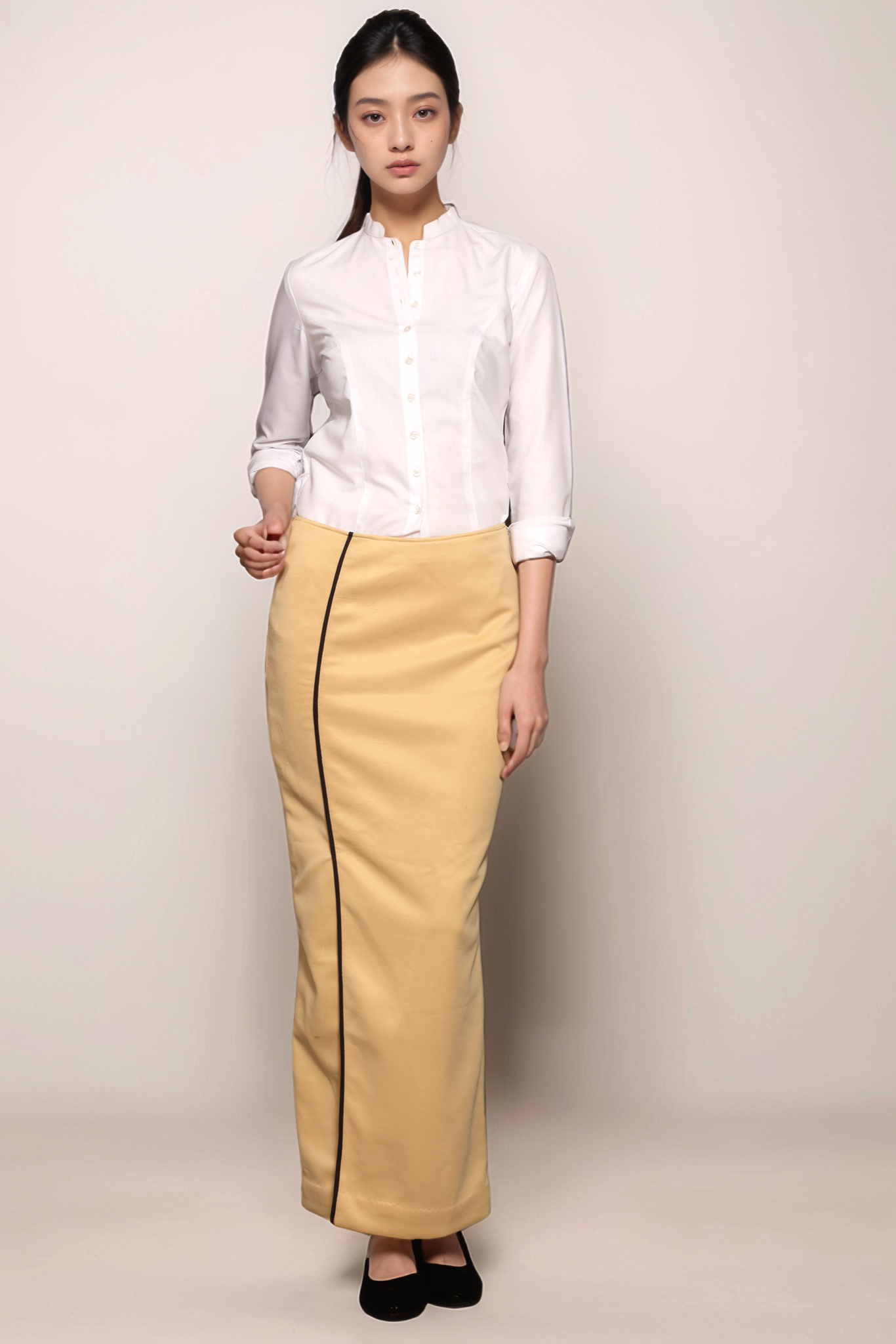 Beige Long Skirt