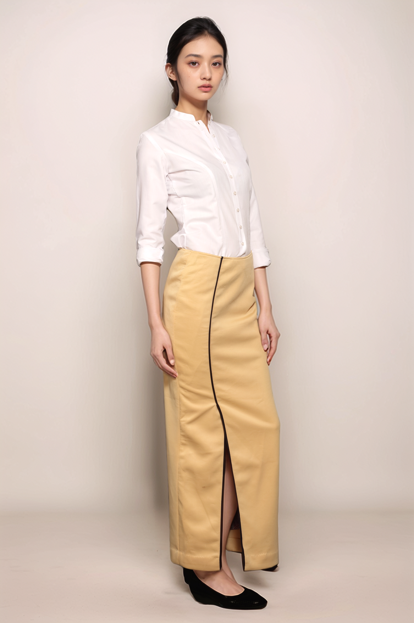 Beige Long Skirt