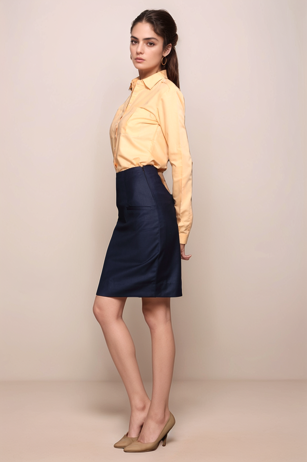 Peach Double Pocket Shirt