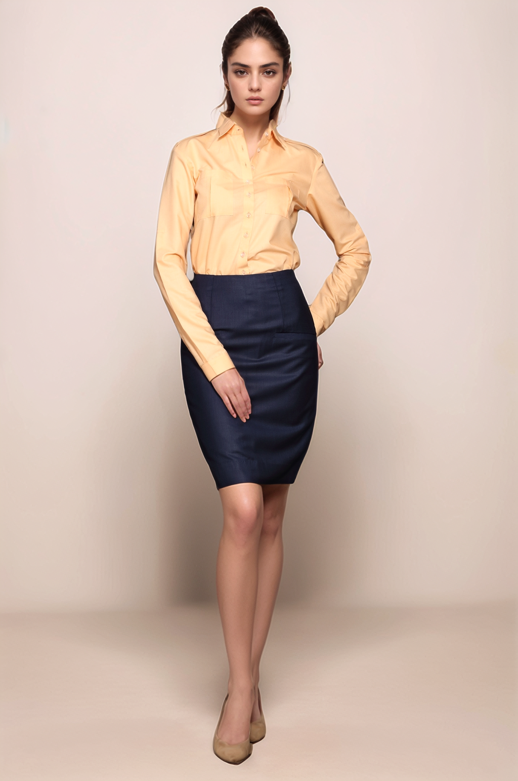 Peach Double Pocket Shirt