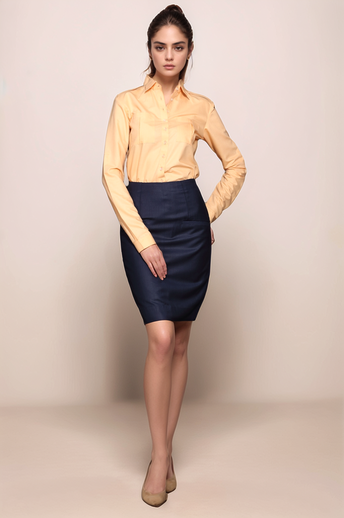 Peach Double Pocket Shirt