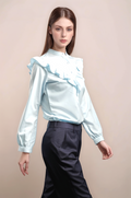 Sky Blue Frill Shirt