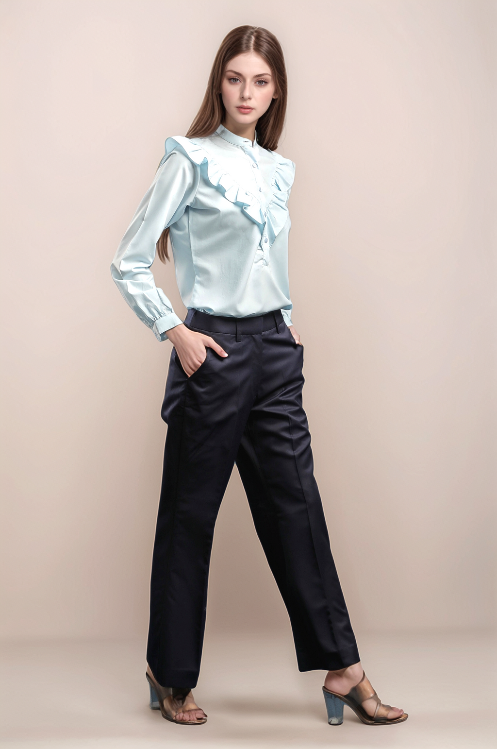 Navy Blue Bootcut Trouser