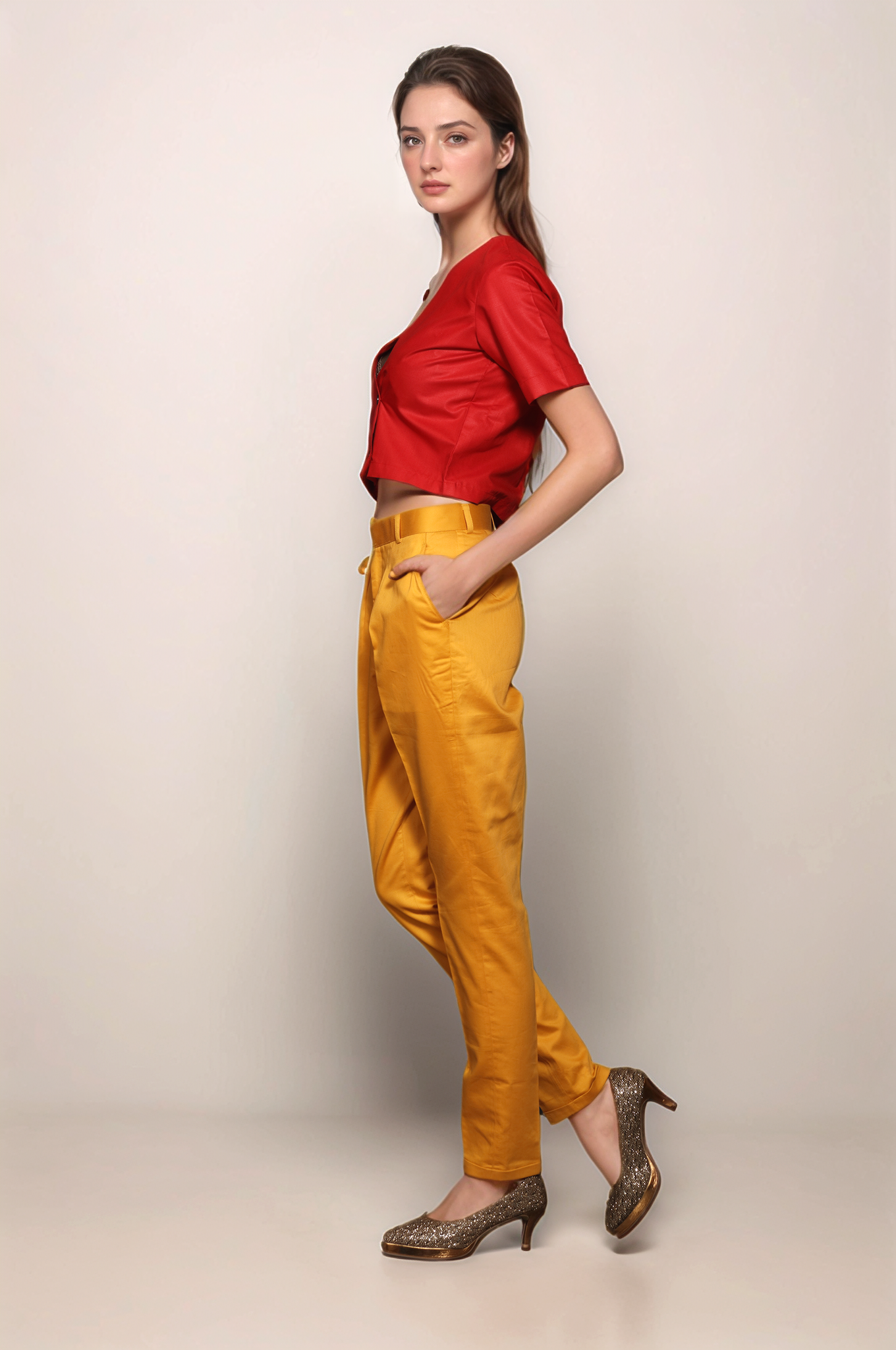 Yellow Cotton Trouser