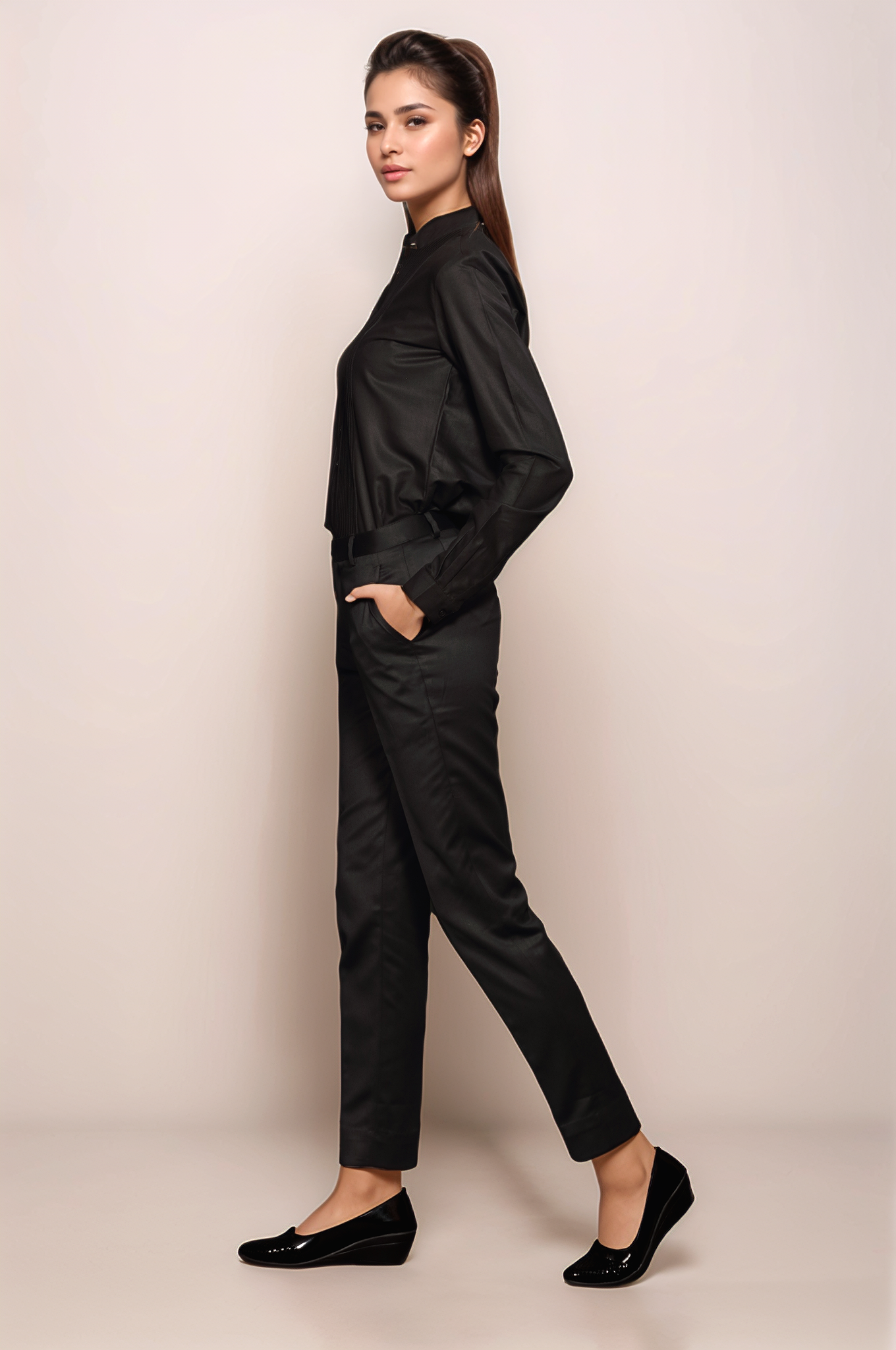 Black Tuxedo Women Shirt