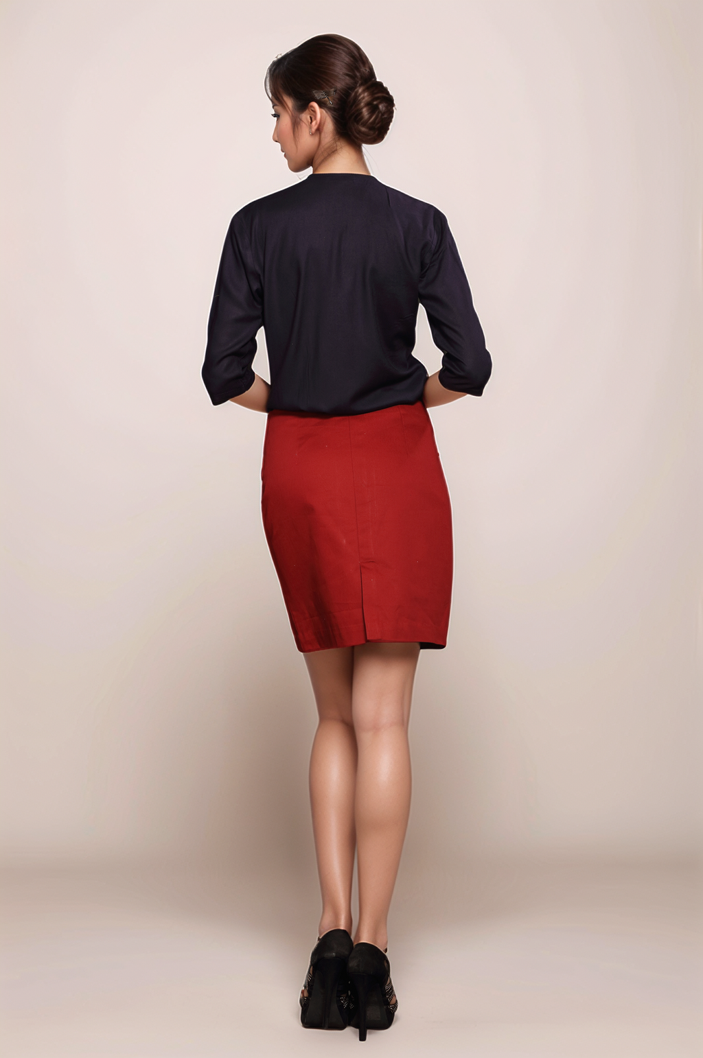 Navy Blue Overlapped Shirt