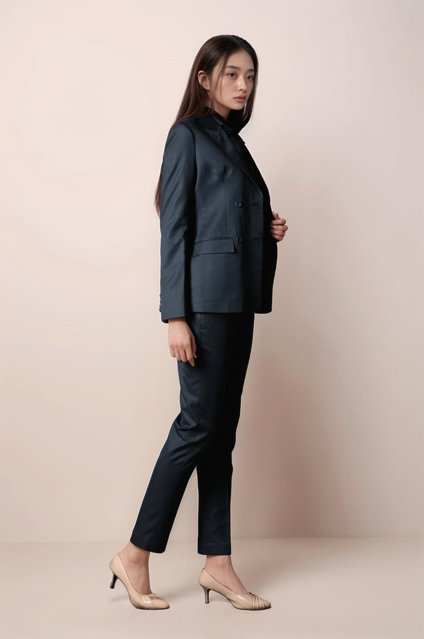 Deep Green Double Breasted Blazer & Olive Green Formal Trouser