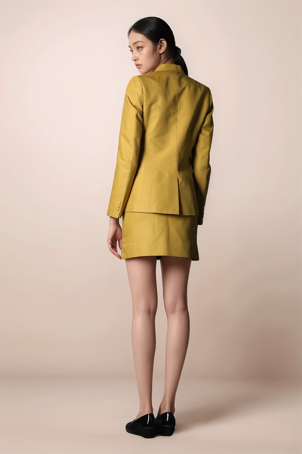 Ochre Yellow Short Skirt