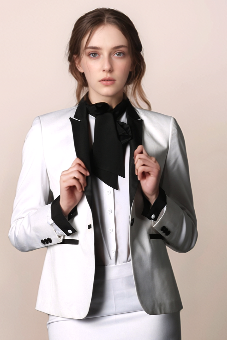 Black-White Tuxedo Coat