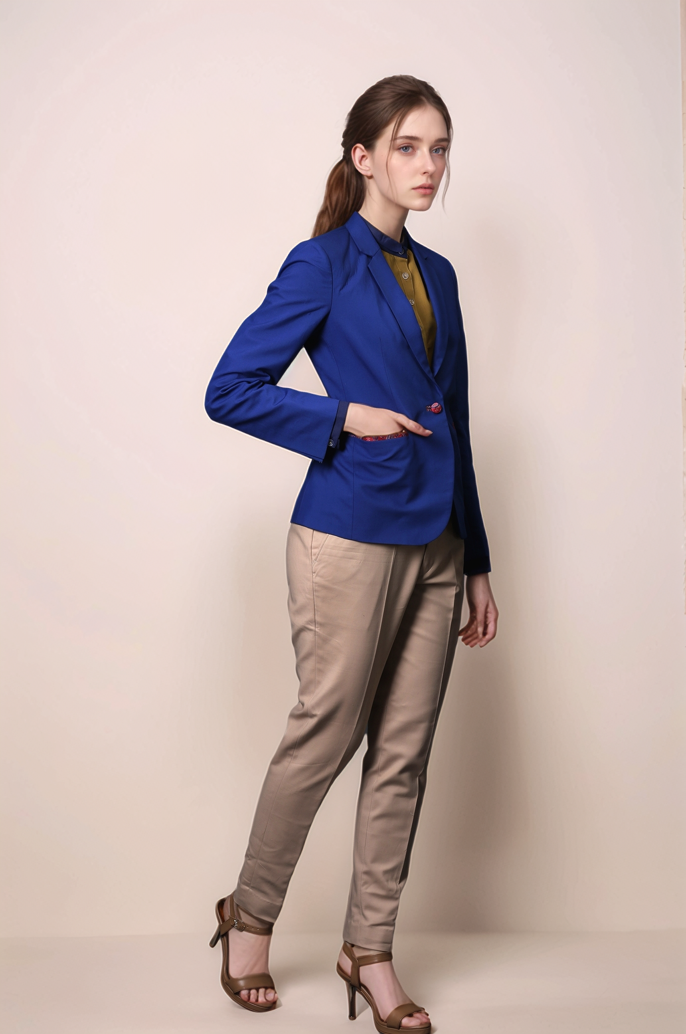 Blue Single Breasted Blazer