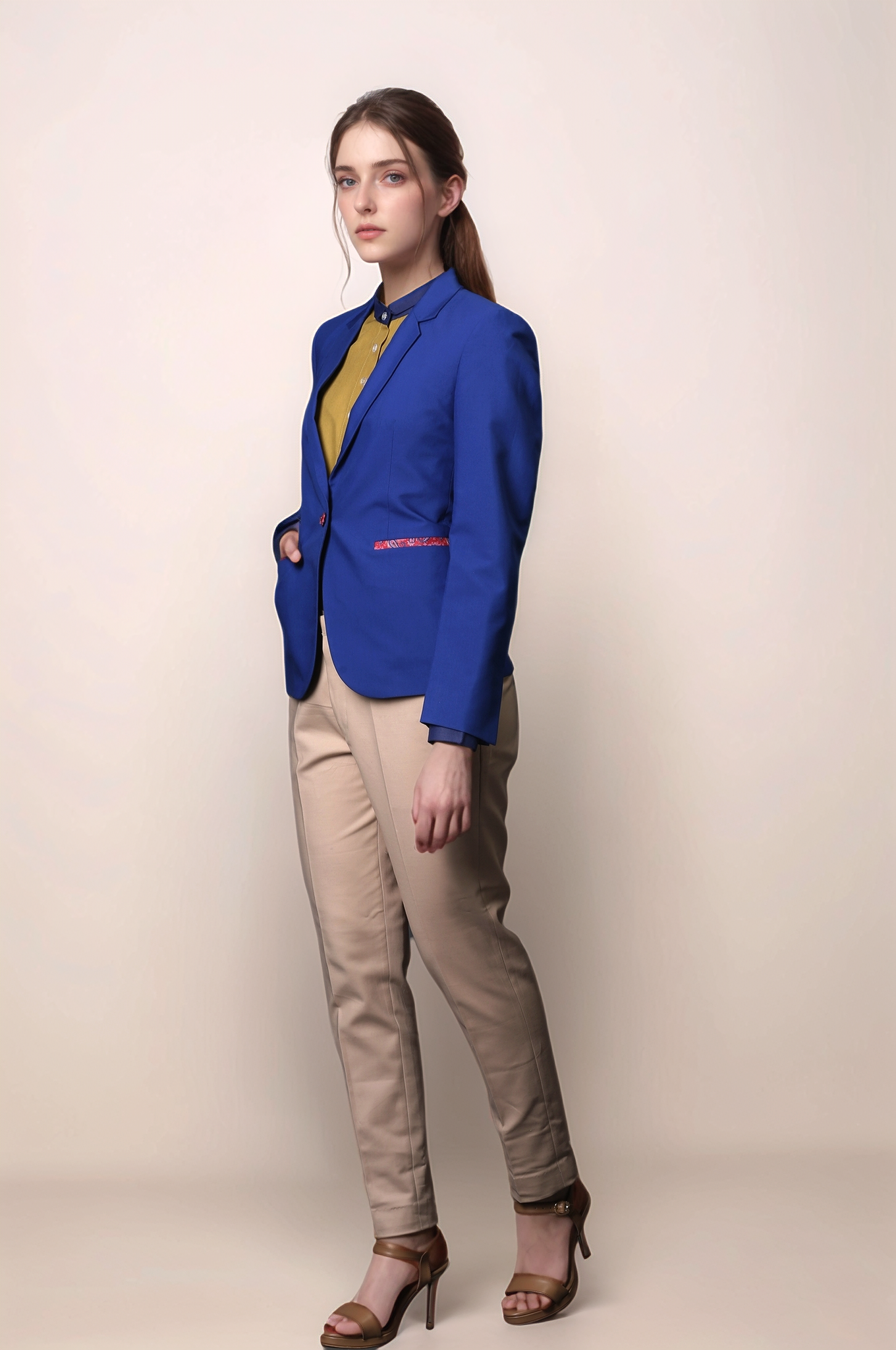 Blue Single Breasted Blazer