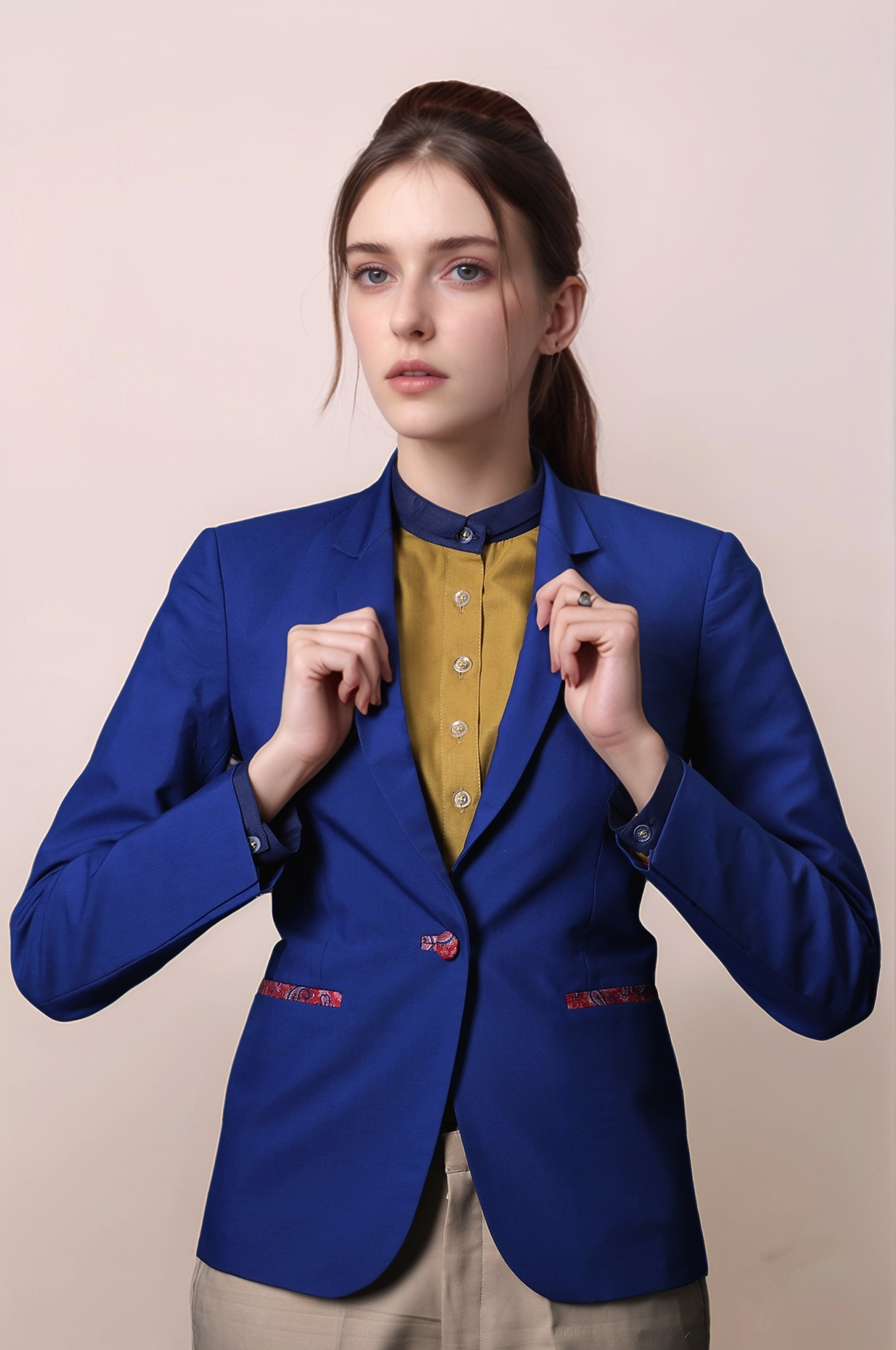 Blue Single Breasted Blazer