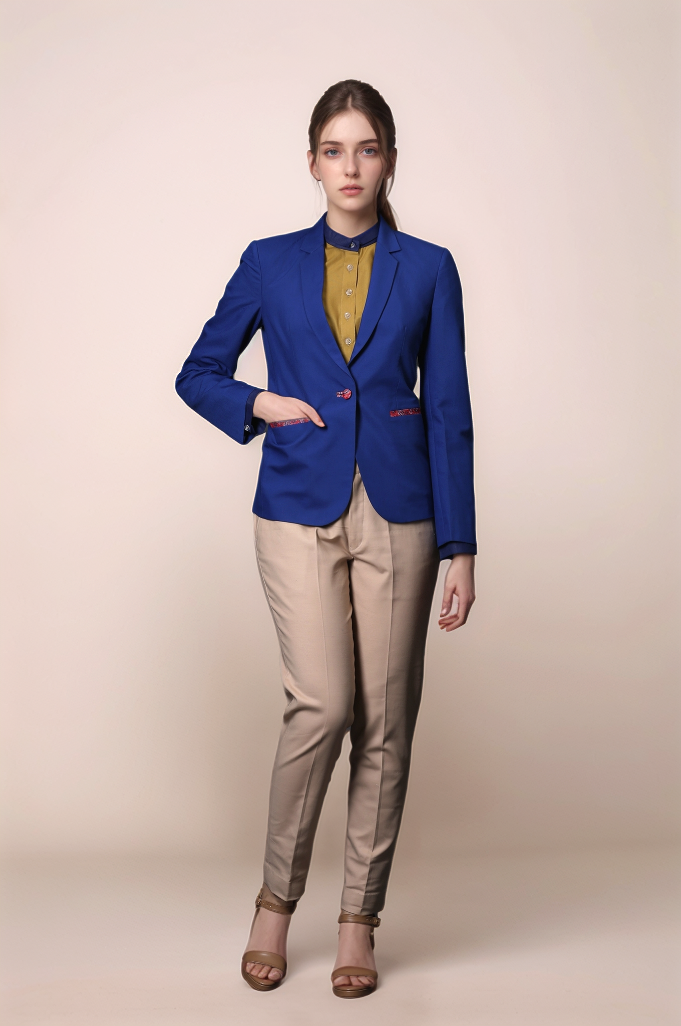 Blue Single Breasted Blazer