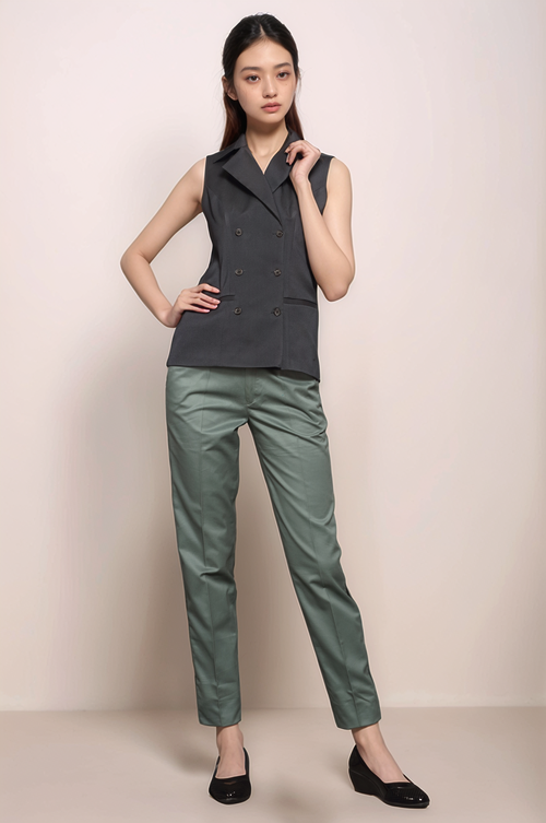 Black Long Collared Waistcoat
